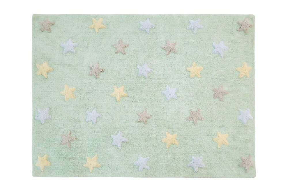 Alfombra Lorena Canals Tricolor Star Suave/Menta 120 X 160