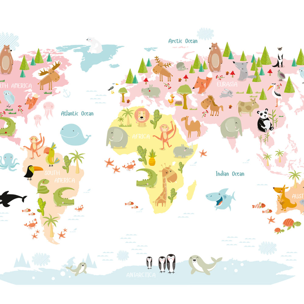 El mapa de animales es de color claro