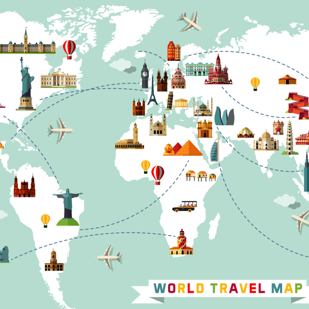 Mapa con arquitectura para niños
