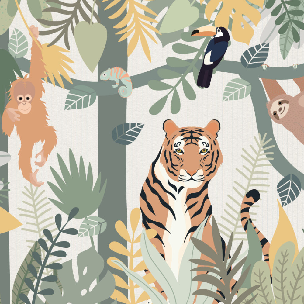 Selva infantil con tigre