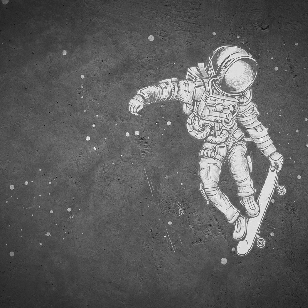 Un astronauta en monopatín