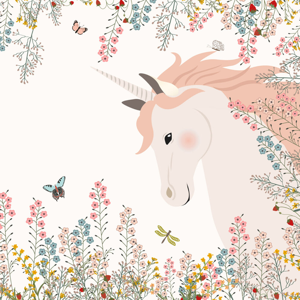 Unicornio y mariposas