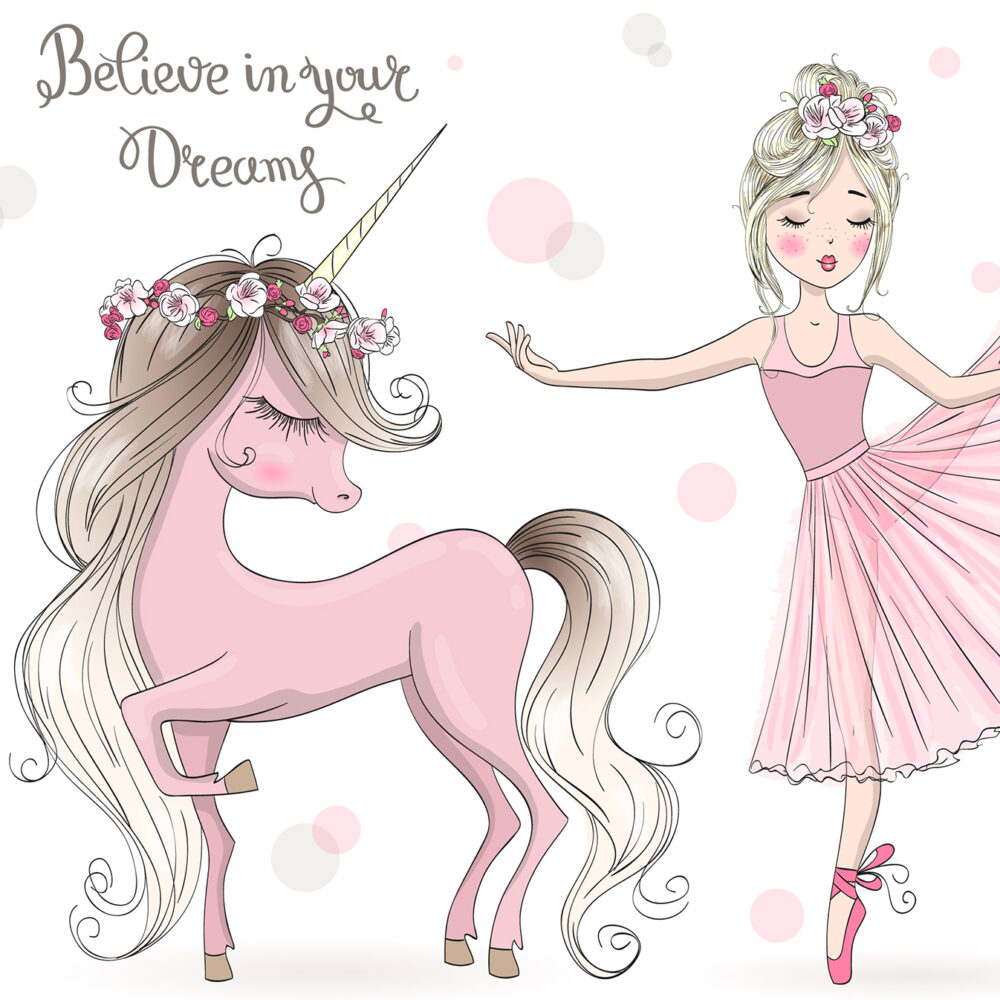 Un unicornio y una bailarina