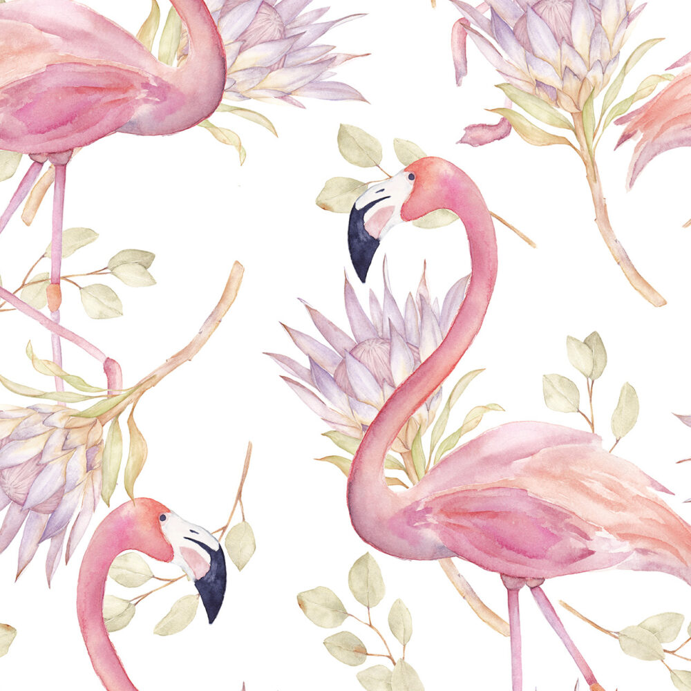 Flamencos y flores
