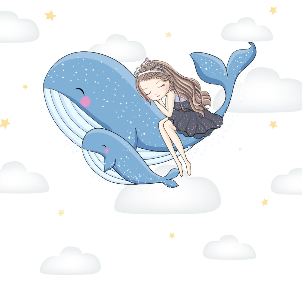 Niña con ballenas